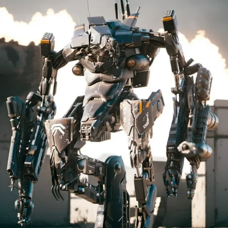 Distric9Mech1024, a robot, full body, war, post apocalyptic scenery, flames, highly detailed, photography, ultra sharp, film, bokeh, professional, 64k <lora:Distric9Mech1024-000500:0.8>