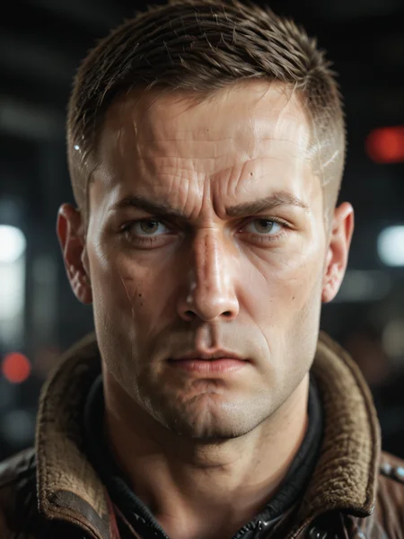 score_9, score_8_up, score_7_up, score_6_up, BREAK, WJBlazkowicz, short hair, black hair, buzz cut, facial hair, serious face <lora:WJBlazkowicz:1>