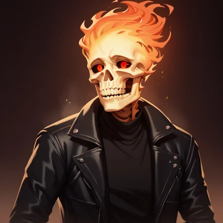 (((detailed, beautiful, high quality))), upper Body, score_9, score_8_up, score_7_up,
skeleton, glowing eyes, black sclera, FireHuman, orange fire,
red eyes, male skeleton, white skull, fiery skull, black leather jacket, black T-shirt, dark background,
looking at the viewer, posing, snowy forest, blurred background, blurred fantasy background,