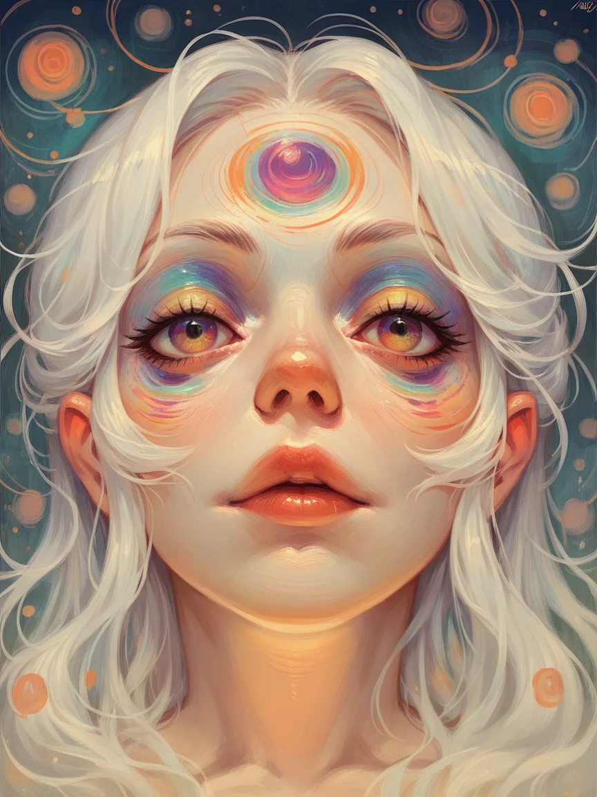 score_9, score_8_up, score_7_up, score_6_up, score_5_up, <lora:m3rryXLP:0.6> m3rry, solo, multicolored eyes, abstract, 1girl, portrait, looking at viewer,