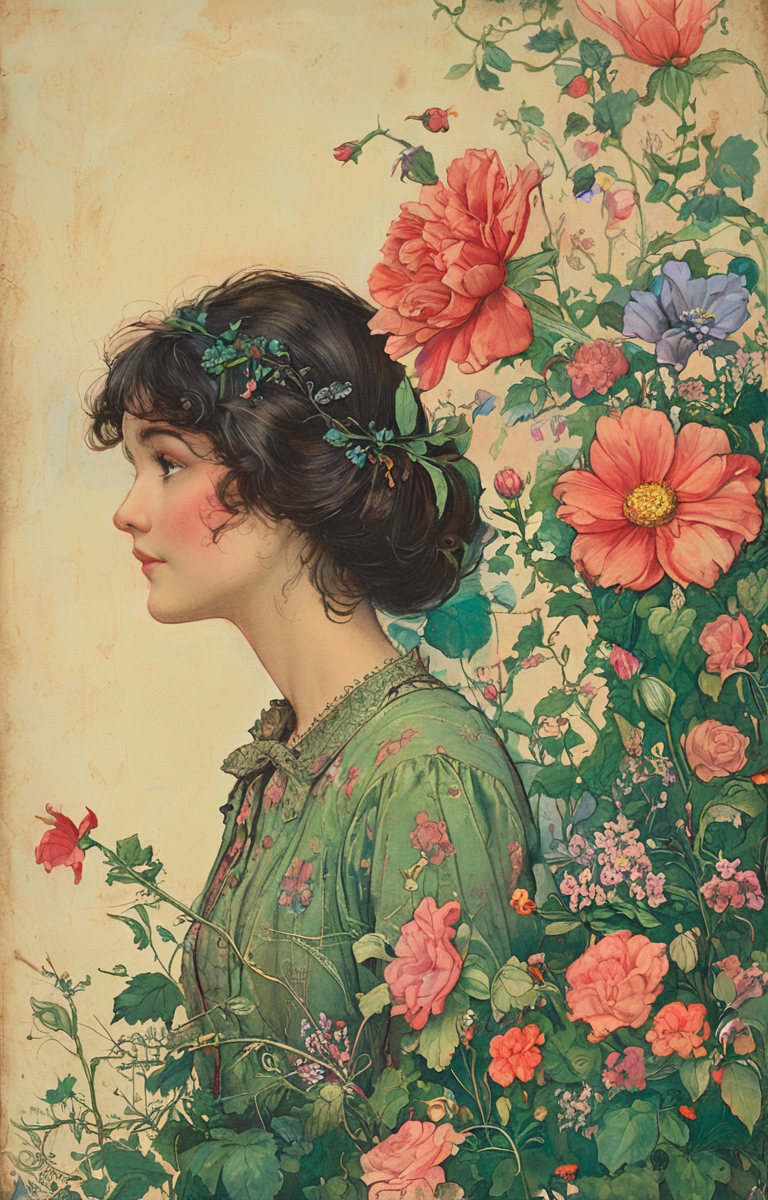 masterpiece,best quality,<lora:tbh144-sdxl:0.7>,patten,computer,flowers,illustration