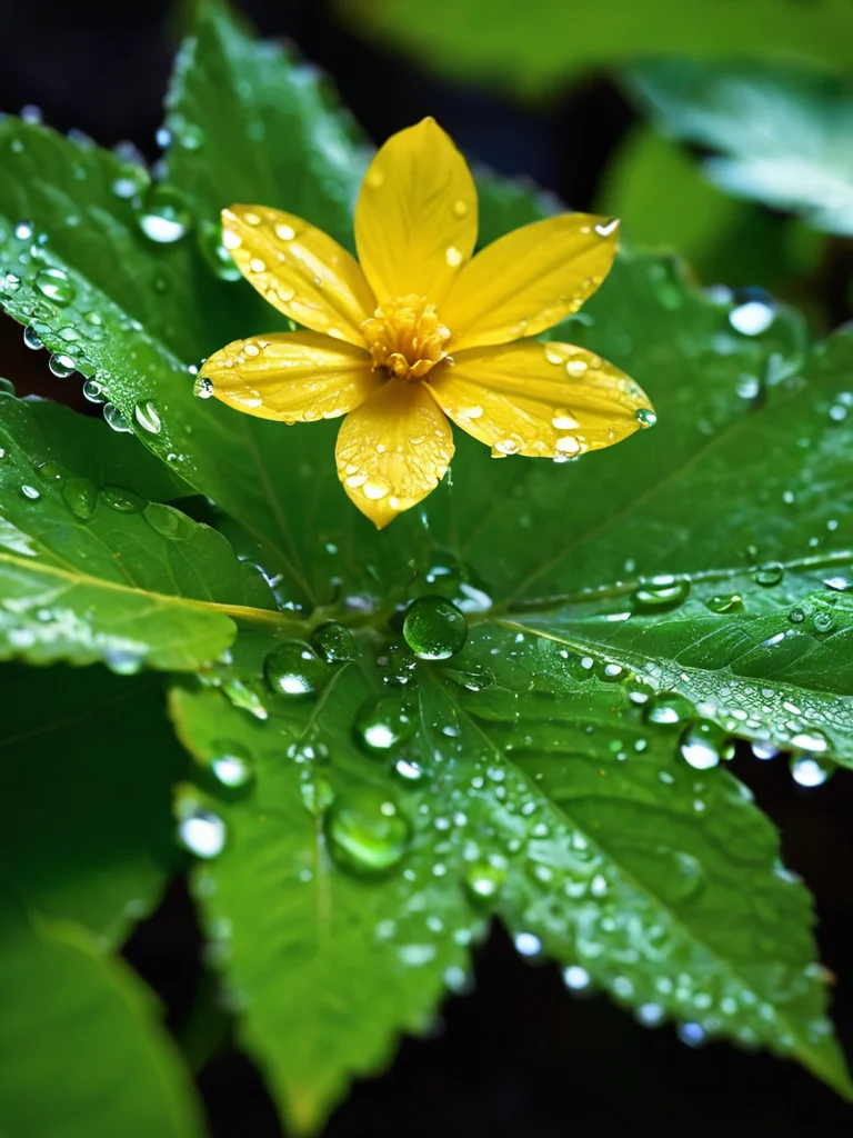 still life flower, morning dew on leaves, 
 fixl-art