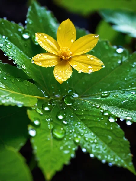 still life flower, morning dew on leaves, 
 fixl-art