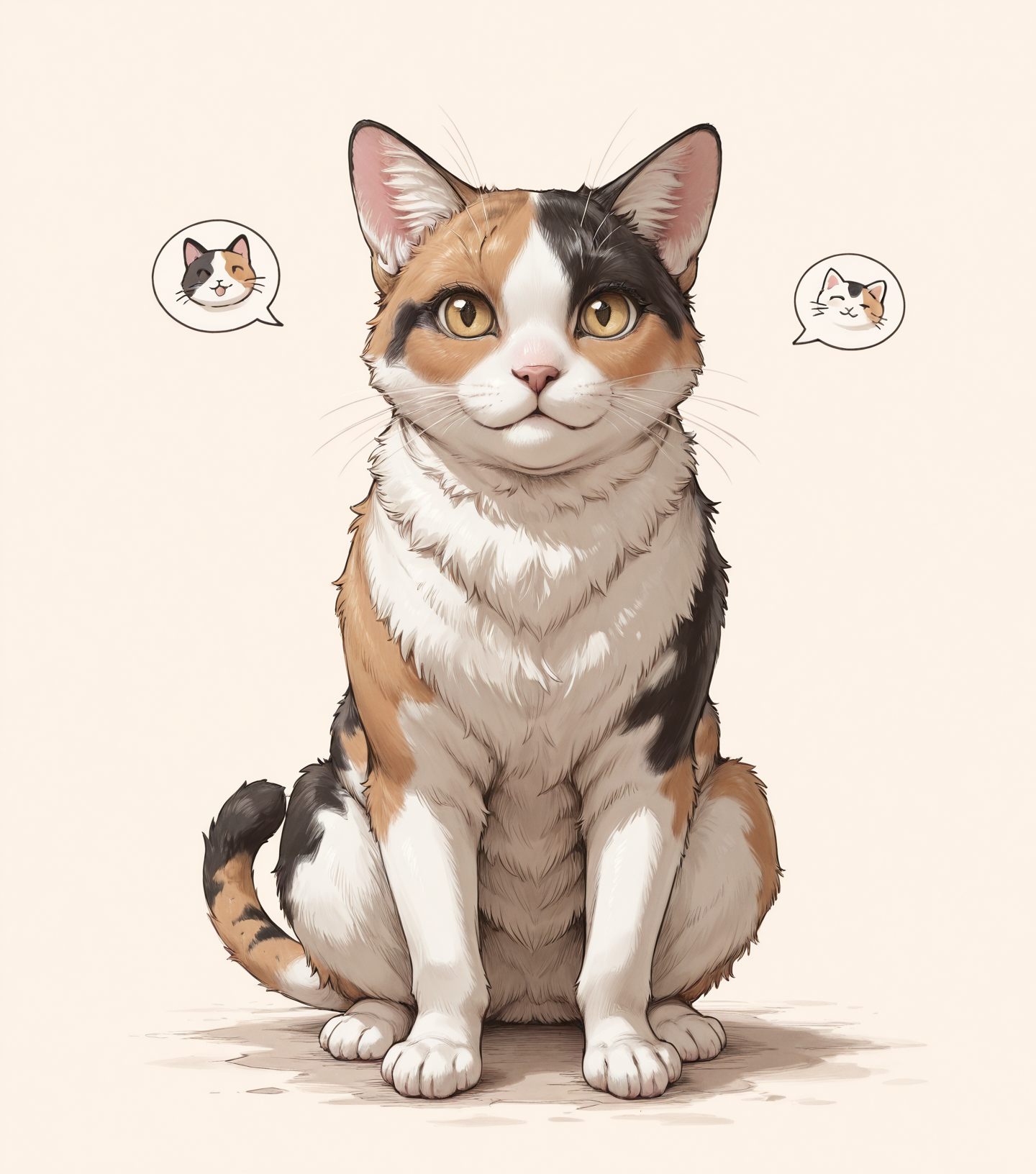masterpiece, best quality, amazing quality, chubby calico cat, meow, uwu, looking at viewer, no humans, <lora:GraphiteSketch_v3_Buns:0.55> gr4ph1t3v3, sketch,, masterpiece, best quality, amazing quality