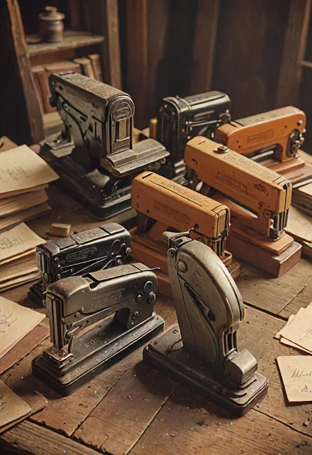 a stable stapler family, family picture, detailed, perfect composition , eldoria, <lora:eldoria:0.8>