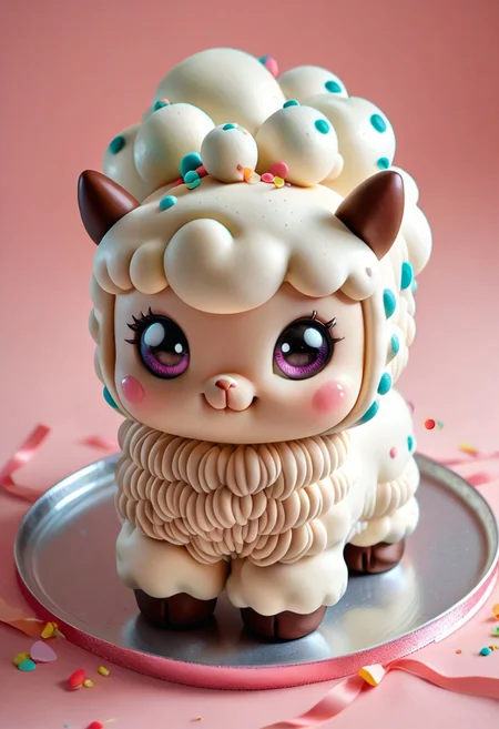 score_9, score_8_up, score_7_up, M1CR0CUB3D cute cake alien world, (super cute!), cute alpaca