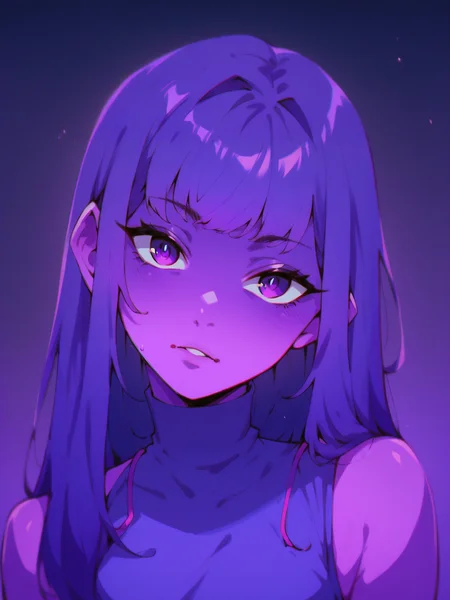 score_9, score_8_up, score_7_up, score_6_up, <lora:st4t1ctvXLP:1> st4t1ctv, chromatic aberration, purple theme, 1girl