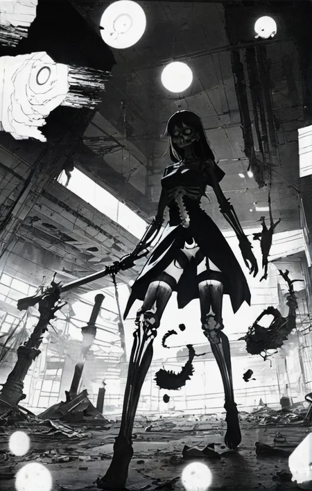 <lora:bldr-000007:0.8>bldr, anime girl, dismembered skeleton bodies