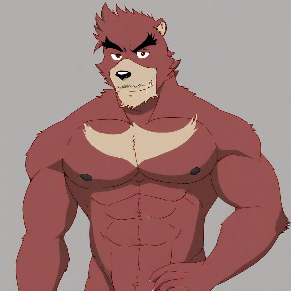 solo male, kumatetsu, anthro, bara, bear