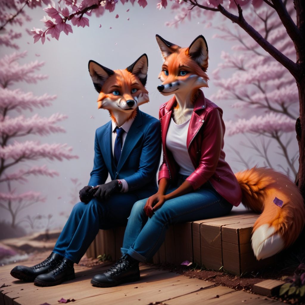 score_10, realistic style, detailed fur, anthro, furry, fox, sitting