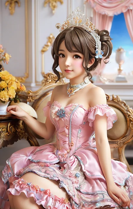 masterpiece,best quality,<lora:tbh354-sdxl:0.75>,illustration,style of Baroque patten portrait of idolmaster cinderella girls,