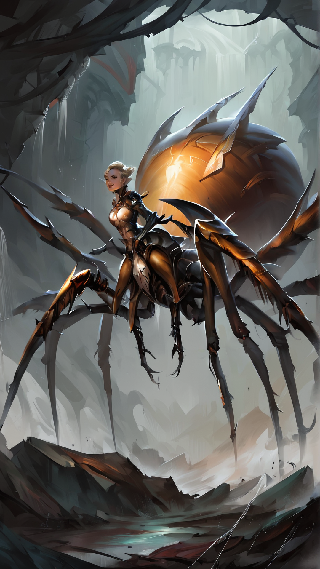 <lora:4r4chn1dPony:0.65>, score_9, score_8_up, score_7_up, score_6_up, score_5_up, score_4_up, closeup of 4r4chn1d, fantasy concept art, digital art, oil painting, realistic, detailed face, solo, arachnid, creature desktop wallpaper, official_wallpaper, atmospheric, warrior, (evil:0.6), combat stance, holding a weapon,  light blonde hair, British skin, Buzz cut, in location playground, (Masterpiece:1.3) (best quality:1.2) (high quality:1.1)
