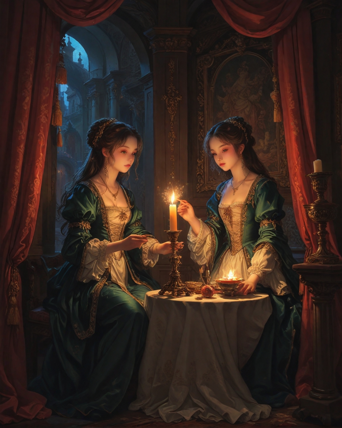 Renaissance style, Baroque, anime artwork fetish elegance through asymmetric bondage dresses, cold steel ring details juxtaposed with silk curtain backdrops, illuminated by candle clusters,,
<lora:Wild_Anime_2025:0.7>,
<lora:风格:0.7> style11,
<lora:extremely_detailed:0.7> extremely detailed ,
<lora:aidmaImageUpgraderSDXL-v0.3:0.5> aidmaImageUpgrader,
<lora:add-detail-xl:0.7>,
<lora:HyperdetailedColoredPencilIl:0.3>  ArsMJStyle, Colored pencil hyperdetailed realism, . anime style, key visual, vibrant, studio anime,  highly detailed, Fantasy painting art style, imaginative, dynamic composition, professional-grade execution, creates immersive world and landscape, painterly, epic, magical, dramatic, exuberant, grandeur, baroque art, oil painting art style from Renaissance period, masterful composition, Renaissance mood, renaissance oil painting, brush strokes, Realistic, perspective, light and shadow, religious or mythological themes, highly detailed