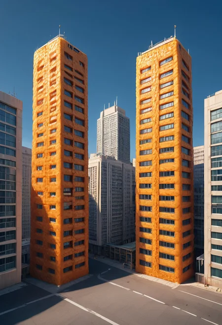 Orange Peel Metropolis: Imagine a city where buildings, streets, and even vehicles are covered in a vibrant orange peel texture. You could create a futuristic cityscape with sleek, orange-peel-covered skyscrapers or a cozy, nostalgic town with orange-peel-textured buildings.