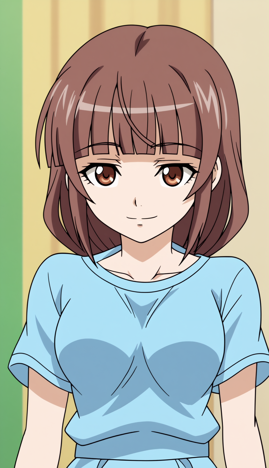 rating_safe,  anime screencap, consistent background,   Emiru Ikuno, light smile, upper body  <lora:Nozoki_Ana-Emiru_Ikuno-PDXL:0.8>,