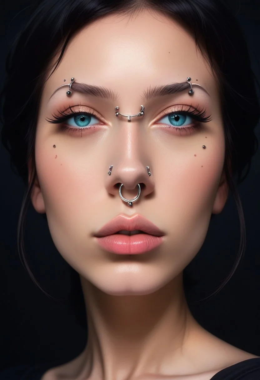 score_9, score_8_up, score_7_up, rating_safe, concept art, realistic, dark theme, low light.
1girl, solo, ExtrFacePiercing.
(Lips Ring:1.2).