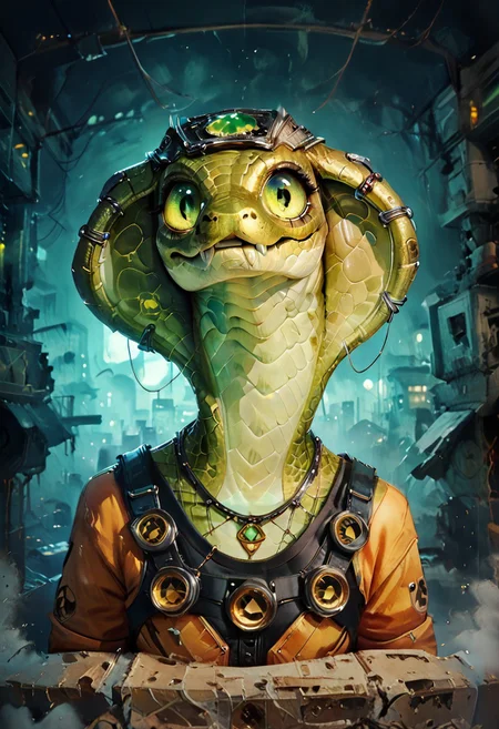 score_9, score_8_up, score_7_up, rating_questionable,score_9, score_8_up, score_7_up, BREAK, nuclearhazard snake,pink and neon green scales,queen cobra ,highly detailed,intricate details,warm and cozy,