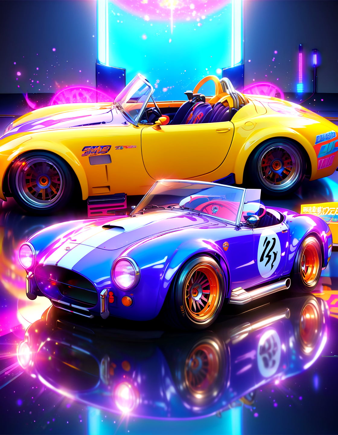 anime artwork a sh3lby car, product picture,, . anime style, key visual, vibrant, studio anime,  highly detailed