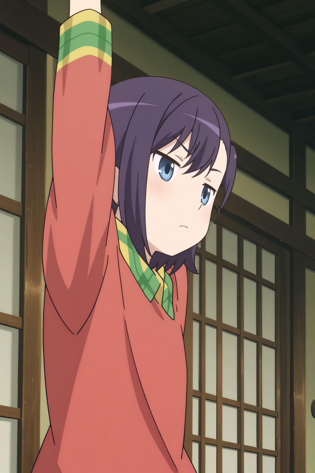 newest, dynamic pose, Hikage Miyauchi <lora:Non_Non_Biyori_-_Hikage_Miyauchi_-_illustrious:0.8>