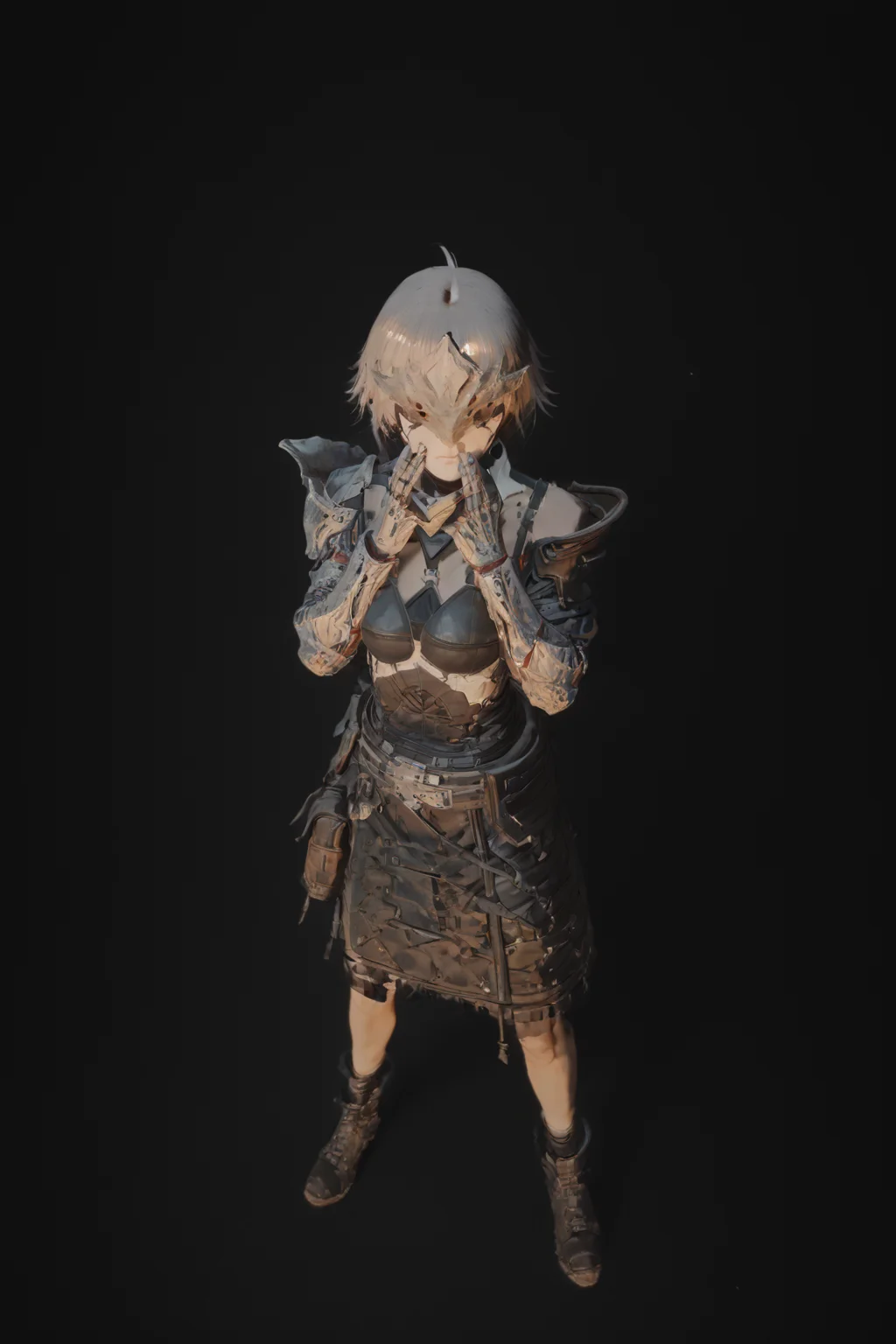 score_9, score_8_up, score_7_up, Arrisa, front view, full body, observational drawing, hands on chin, deep in contemplation,taiga BREAK <lora:ARRISA-12:1>