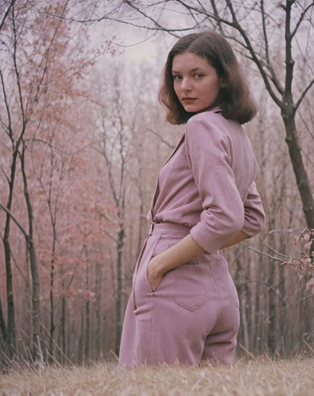 female , (nsfw:0.1) , <lora:lida:0.6>, by Andrei Tarkovsky, vintage pink, moderate purplish pink