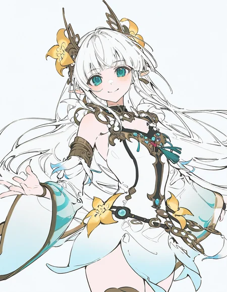 diaochan,1girl,solo,white background,simple background,looking at viewer,<lora:diaochan-000012:1>,cowboy shot,smile,aqua eyes,, masterpiece, best quality, very aesthetic, absurdres,newest, incredibly absurdres,, artist:yoneyama mai, (artist:wanke:1.1), artist:mocha, (cotton:1.1), artist:date, (senpen:1.1), artist:ciloranko, artist:noyu, noyu23386566, (artist:sho:0.8264462809917354), (sho lwlw:0.9090909090909091), year 2023, (solo:1.3310000000000004), lineart, monochrome