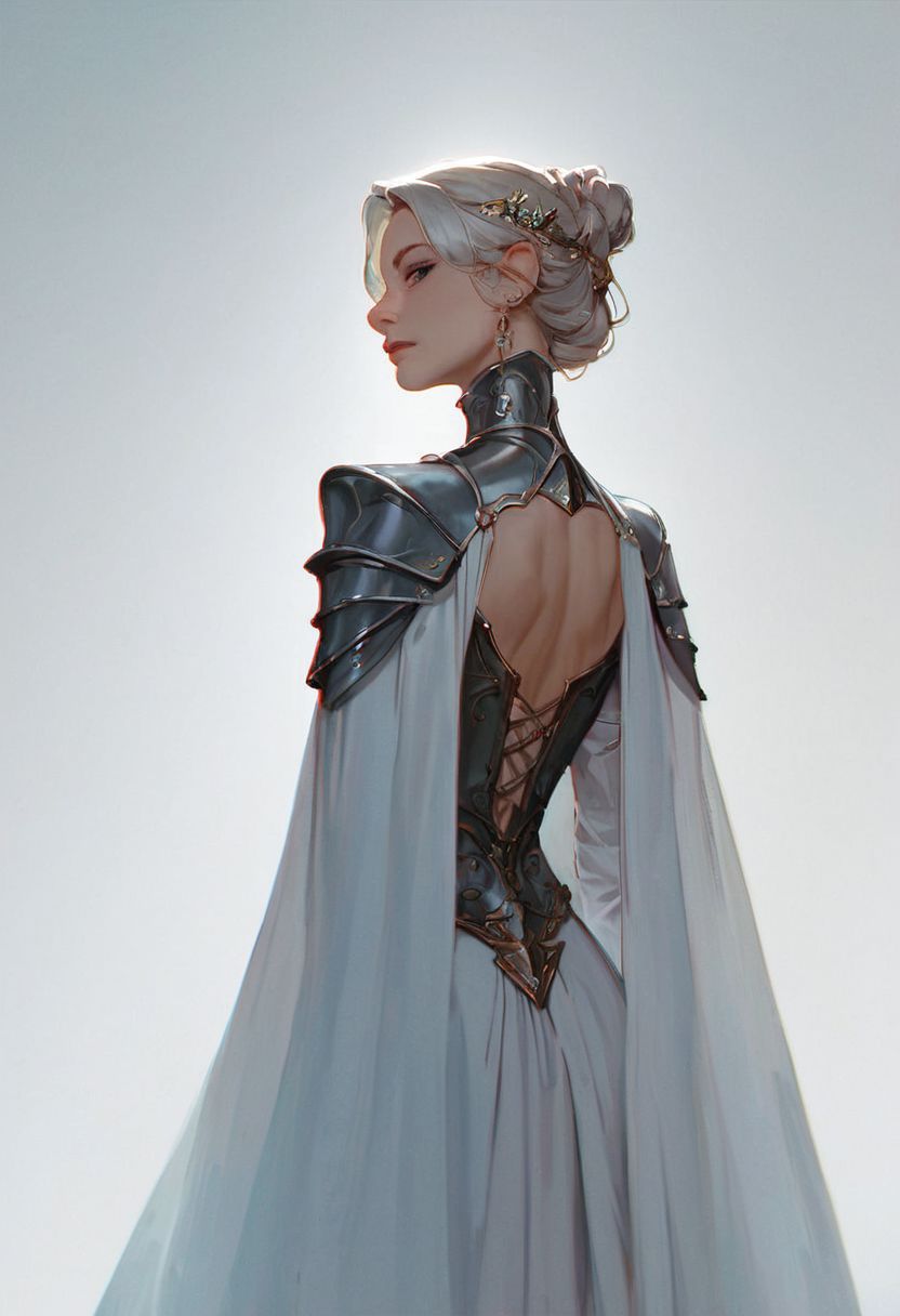 score_9, score_8_up, score_7_up, score_6_up, score_5_up, score_4_up, 1girl
knight
 armor
standing
looking back, 
 downward 
minimalism, 
aesthetic,
beautiful color, (amazing quality:1.5),
   chromatic aberration
 masterpiece, best quality, very aesthetic, absurdres