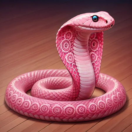masterpiece, best quality, <lora:NajaCobra_Illustrious:1> Naja with a pink pattern, animal focus, no humans,âââ