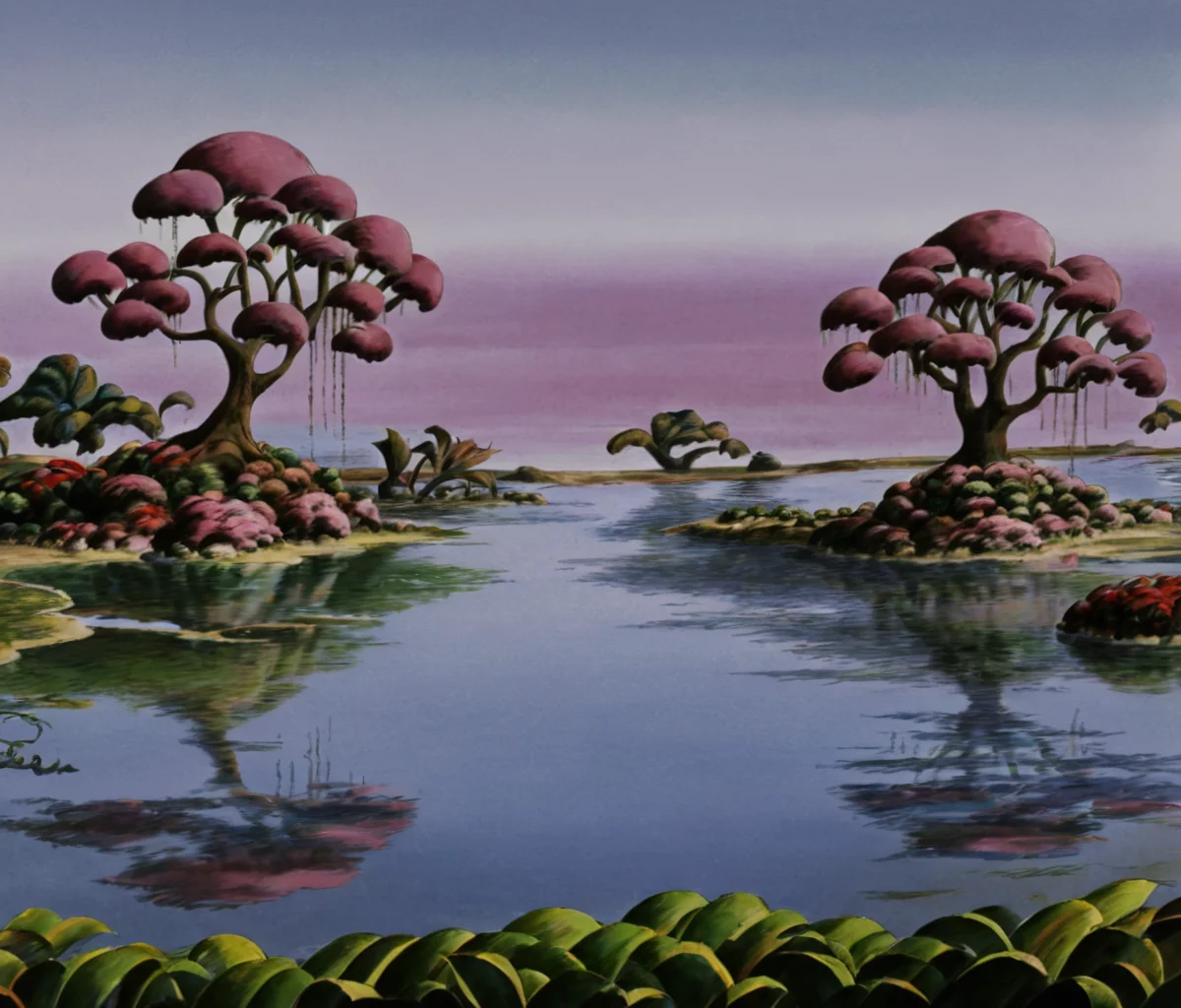 masterpiece,high resolution,8k,
fantasticplanet,scenery,landscpae,water,cloud,tree,plants,
,<lora:fantasticplanet-xl:0.8>,