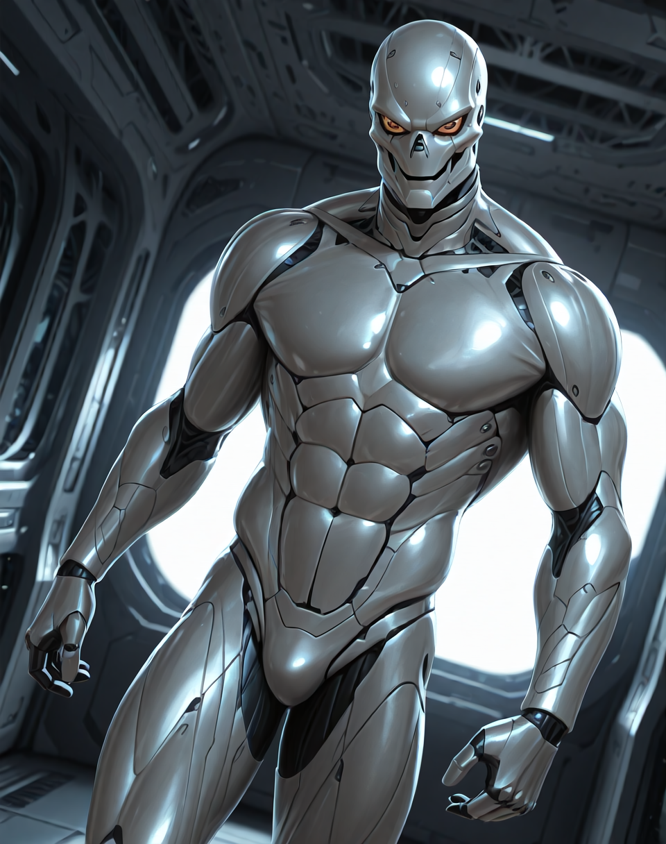 <lora:T_3000_(Terminator)_(Illustrious)_(AD):1> T 3000, muscular, robot, 
((
interior, science fiction, 
dutch angle, dynamic action, male focus, solo, fully armored, villain, sexy male physique, solo, powerful, superiority, hyper muscular, 
)),
BREAK: very awe, aesthetically pleasing, masterpiece, best quality, amazing quality, very aesthetic, depth of field, absurd details, depth of field, atmospheric rendering, natural shading, soft shading, 
BREAK: lazympos, lazypos (3),