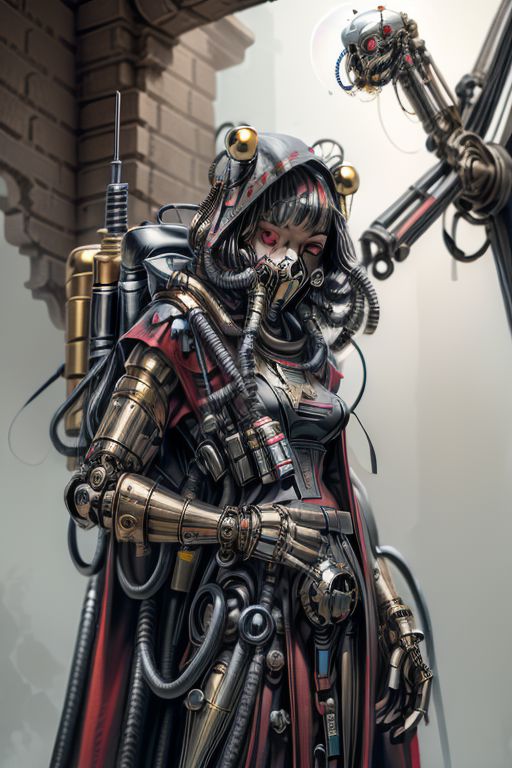 ((masterpiece,best quality)), absurdres, BREAK
mechanical arms, robes, hood, BREAK
((techpriest)), cyborg, mechanical face, mechanical limbs, gas mask, mechanical tentacles, (mechanical backpack), red cloak, BREAK
1other, solo, holding gun, weapon, gun, firearm, BREAK
(egypt),