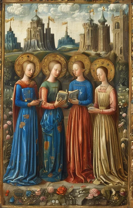 masterpiece,best quality,<lora:tbh294-sdxl:0.9>,illustration,style of Illuminated manuscript portrait of Housework robots