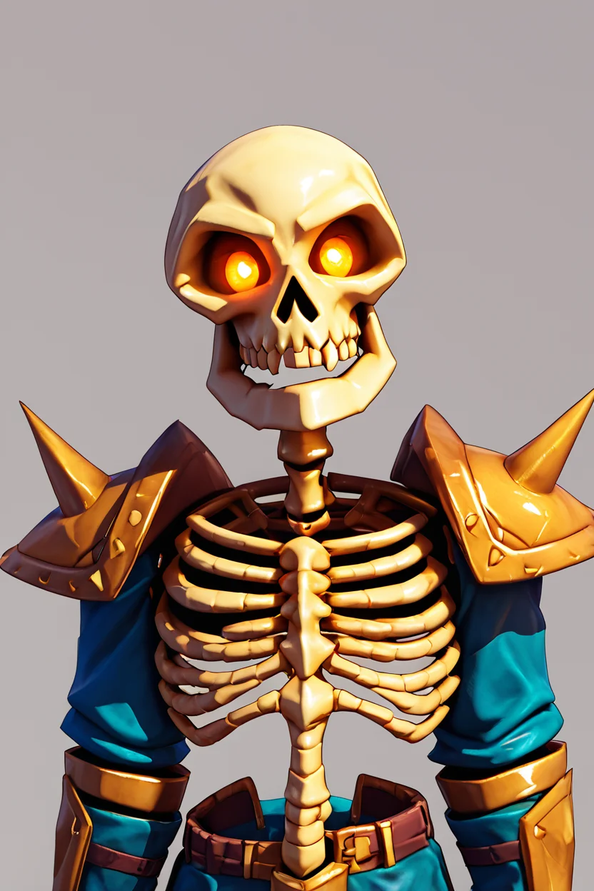score_9, score_8_up, score_8, BREAK, , zzStalfos, skull, skeleton, armor, armor, 1boy, male focus, bone, glowing eyes, <lora:StalfosZeldaOOT_PDXL:0.8>, BREAK, looking at viewer, ,,, smile, upper body, leaning forward, head tilt, ,,, embedding:zPDXL, Expressiveh, ,,, <lora:theButcherXPDXL:0.8>, <lora:CatalystStylePDXL:0.6>, <lora:SDXLFaeTastic2400:0.5>, <lora:Expressive_H-000001:0.4>,