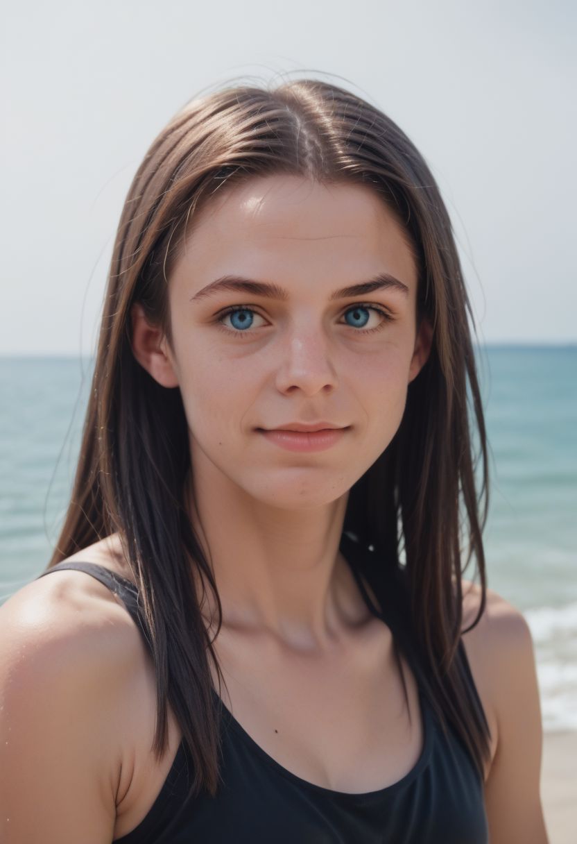 (Score_9,score_8_up, score_7_up:1.6),(source_anime:1.5),(rating_safe:1.5), (Ckukri:1.3),(( in beach)),(1girl,black long hair,blue eyes :1.3),high definition, 35mm,( detalled:1.5), focused, detailed face