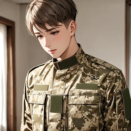 <lora:UkrLoraXL-000004:1>, 1boy,(ukruniform22:1.0),military,short_hair,high quality,masterpiece,