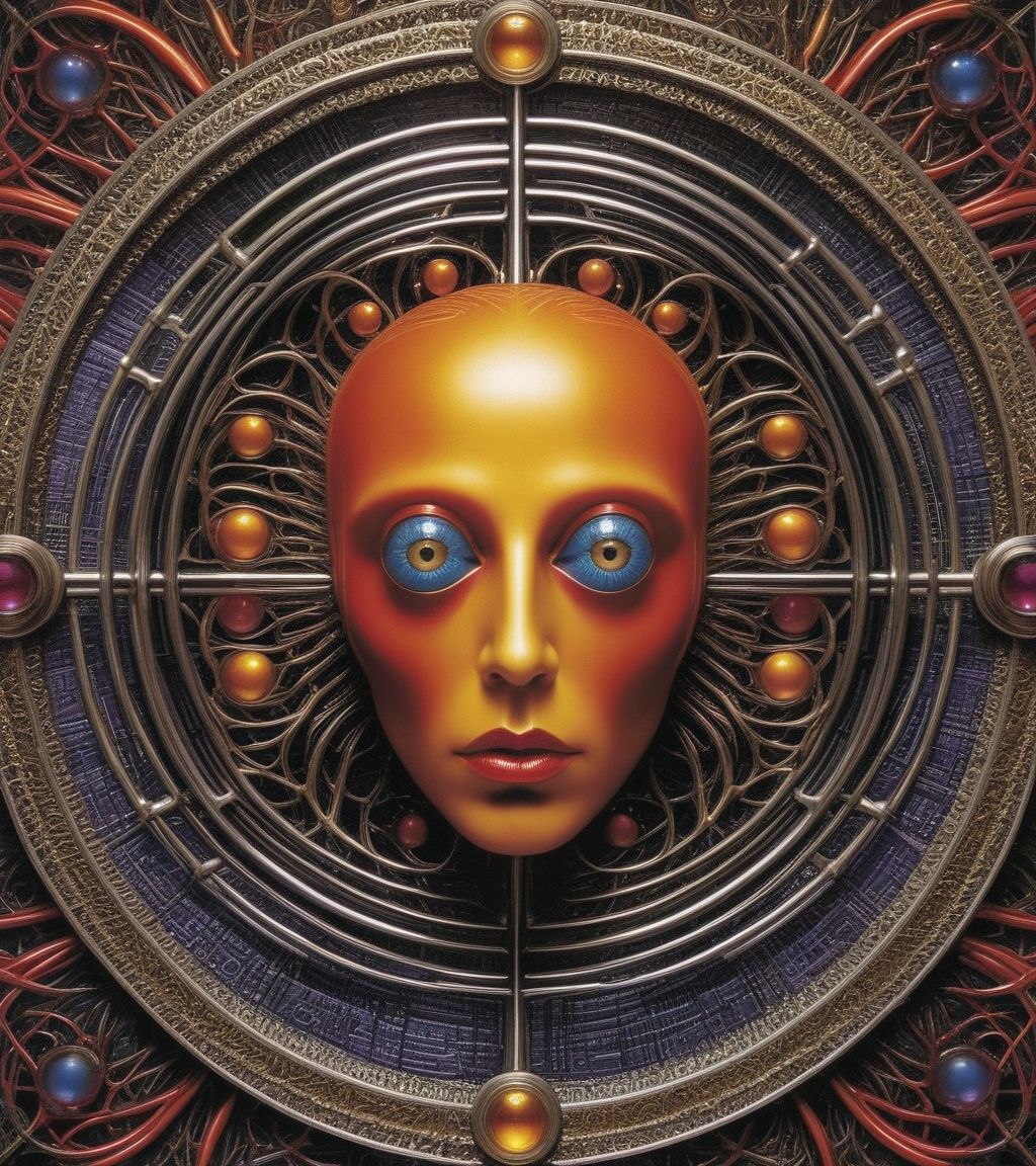 Tool Metal album cover, style by Alex Gray, (write text: "TOOL")