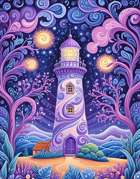 novuschroma66 style swirl patterns To the Lighthouse <lora:sdxl_lightning_8step_lora:1> <lora:novuschroma66 style:1>