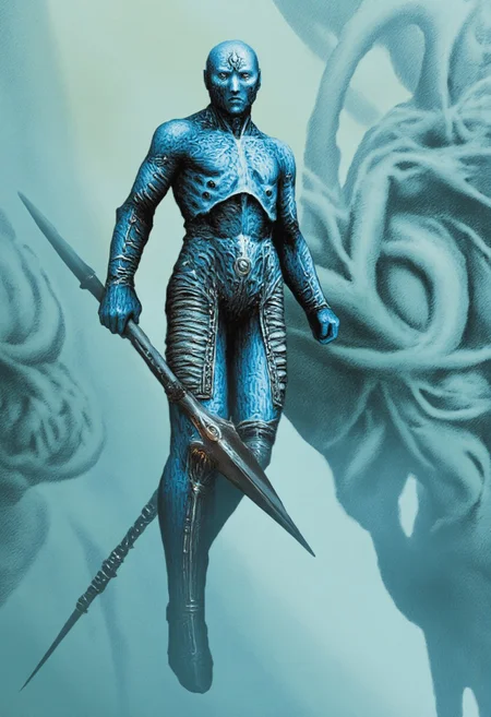 b3rs3rk first person d4concept pov, 3D01S, simple background d4artstyle atmospheric and powerful MikeFranchinastyle dark fantasy, natural organic and first person pov of a berserk style creature
A Tsutomu Nihei Adaru Ethereal armored warrior composed of swirling air and mist, ornate plate armor in frost-blue silver with flowing wind motifs, translucent elemental form visible through armor gaps. Spiked morning star with wind-etched chain floating beside. Armor has curved engravings suggesting air currents, internal ethereal glow seeping through seams. Swirling air distortions and wisps surround the figure, suggesting imminent transformation into cyclone. Dynamic pose with floating quality, mystical atmosphere. Cool silvers and misty grays dominate, armor edges highlighted by rim lighting. Background is atmospheric fog in pale blue-green tones. Hyper-detailed metalwork, ethereal particles drift around joints, sharp contrast between solid armor and ethereal form. Otherworldly presence, digital painting style with watercolor softness for air elements.
UHD letterboxed game trailer frame chromatic aberration dark atmosphere sharp masterpiece with a focus on the character, elden ring style, dark atmosphere, chromatic aberration