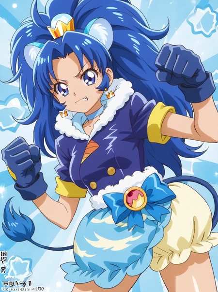 detailed background, shiny skin, posing,
<lora:curegelato.pony:1>,
curegelato,
large breasts, fist,