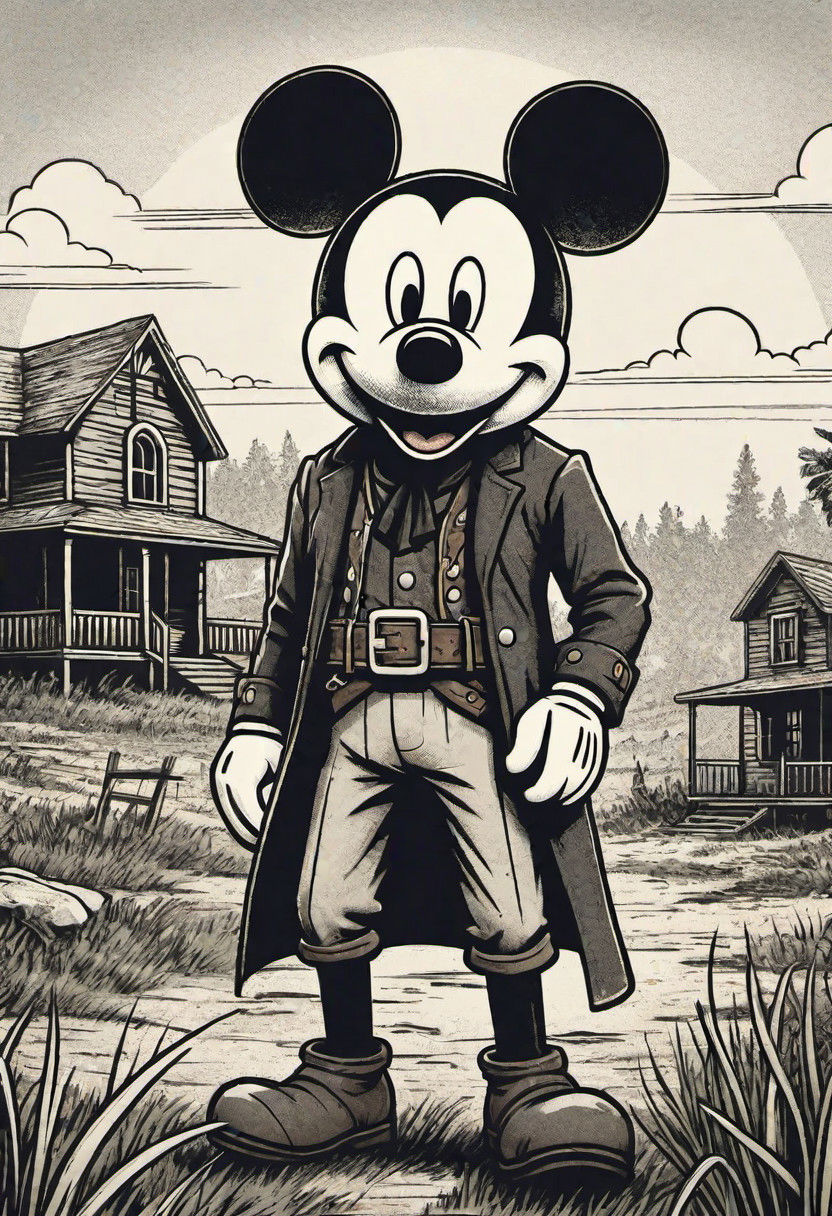 Mickey Mouse is in a poorly traveled suburb, RDR2,