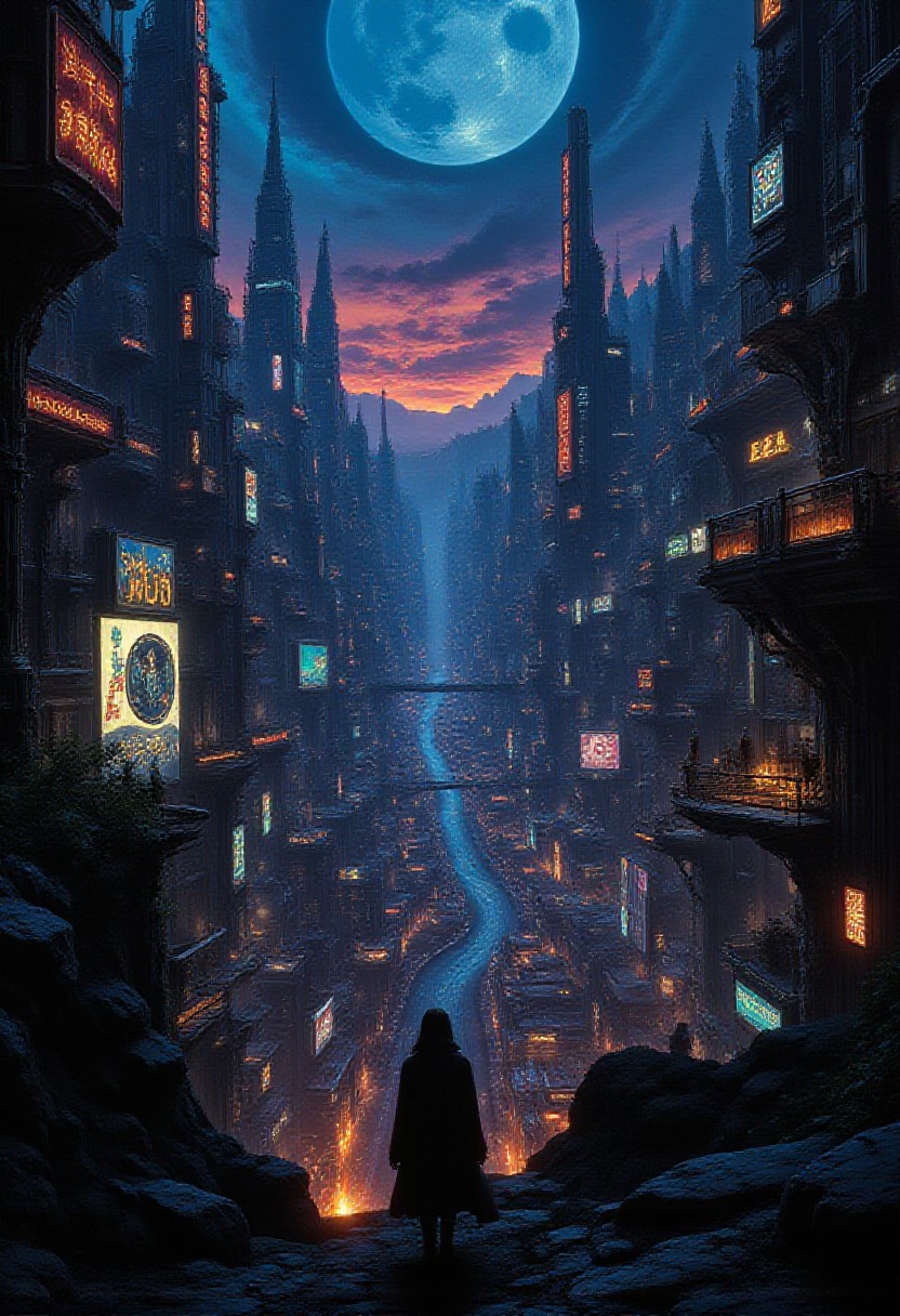 a futuristic sci-fi fantastic cyberpunk city beautiful  landscape, dusk, woman, very intricate, very detailed, sharp, bright, colorful, <lora:Hand v2:0.5> <lora:Anti-Blur:1><lora:Insane Detail Slider:0.25>  <lora:flux.1_lora_flyway_Epic-detail_v2:0.3> <lora:fluxenhancer:0.25> <lora:Anime_style:0.6> anime style