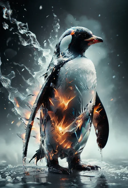 embedding:lazyup7, 1c3_w1n73r, burning penguin <lora:Varos_-_Ice_Style:1> <lora:Challenge_Winnifier_2025-05:0>