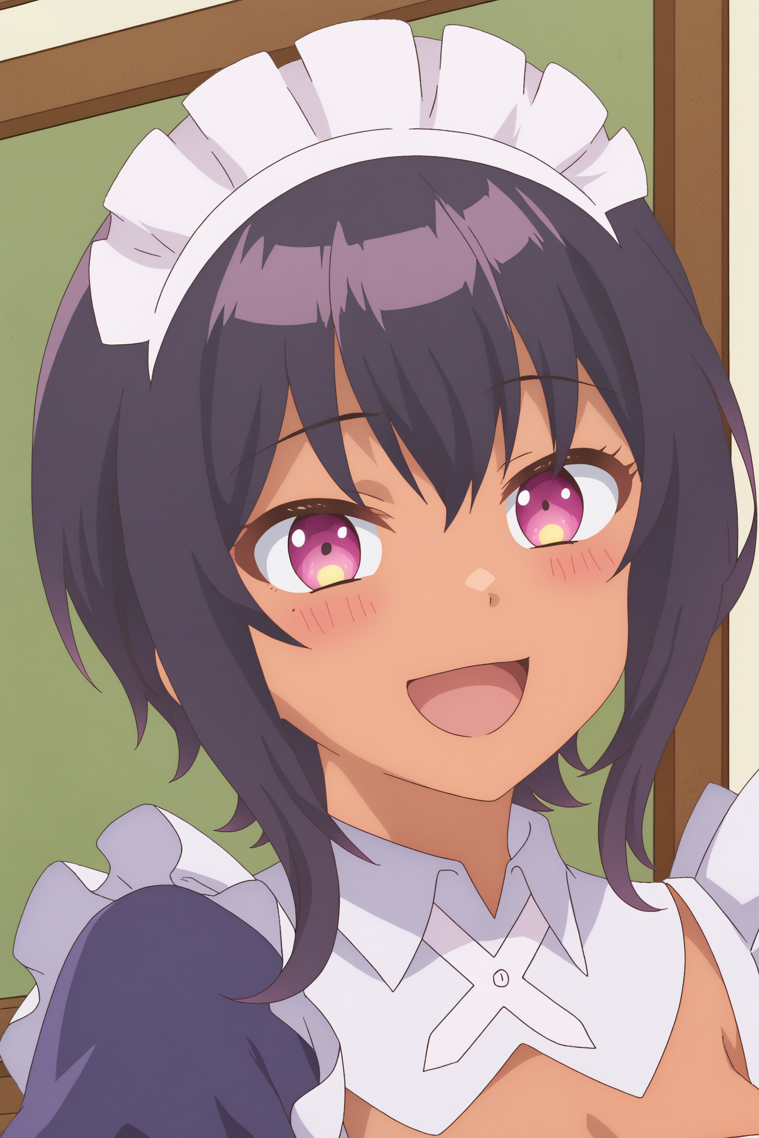 Lilith, rating_safe, portrait, happy, maid <lora:COMMISSION_Saikin_Yatotta_Maid_ga_Ayashii-Lilith-PDXL:0.8>