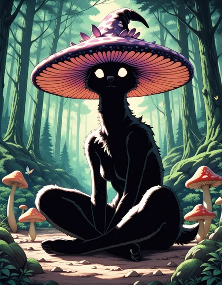 <lora:FreakyFreak:1>, fre4ky, (masterpiece, best quality, ultra-detailed, absurdres, newest, detailed textures, correct anatomy:1),
cute capybara sitting cross-legged on a large mushroom, big eyes, wearing a wizard hat with a star pattern, vibrant forest background, soft lighting, fantasy, whimsical, magical, colorful butterflies fluttering around, dainty flowers scattered on the ground and mushroom cap, lush greenery, rocks and moss, enchanting atmosphere, dreamy, adorable, fantasy creature, soft fur, innocent expression, bright and cheerful, detailed shading, high contrast, centered composition, serene environment, peaceful forest scene, magical forest, cute and charming, soft and fluffy