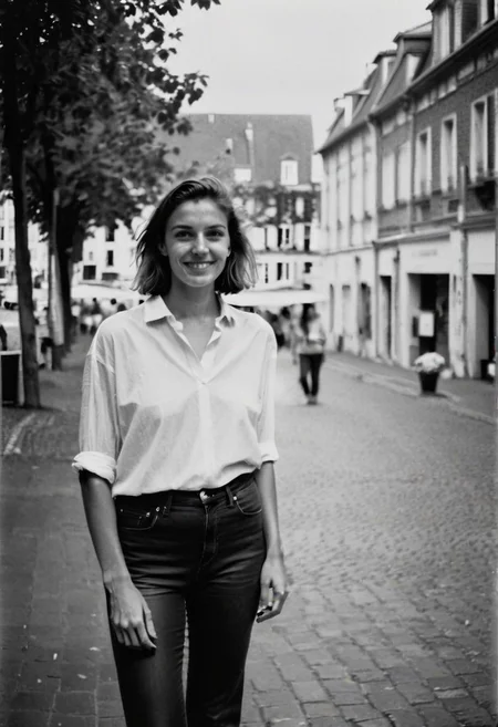 KB_Kentmere400, instagram photo, a 20 years old french woman, film grain