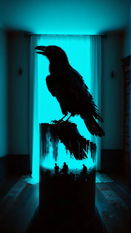 A conspiracy of ravens discovers the secret to immortality hidden within the ink of ancient manuscripts and embarks on a quest to uncover the truth.
(dark shot:1.2)
(optical effect, glitch art, glowing, layered effects:1.2)
<lora:xray:2>