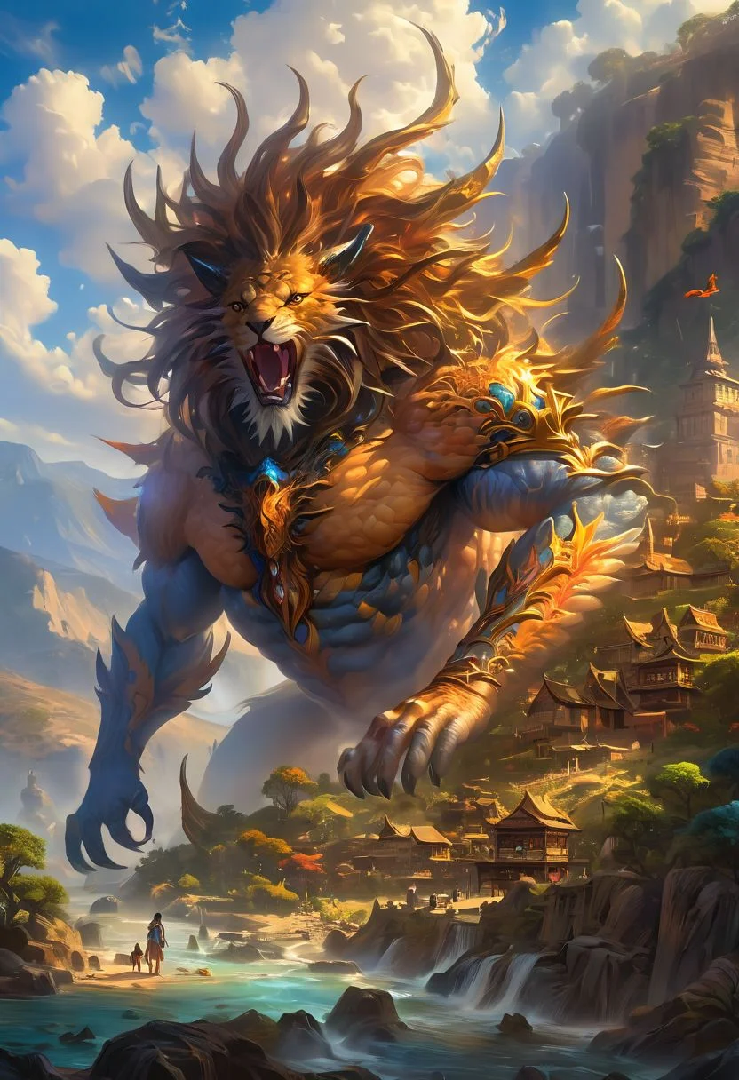 (Masterpiece, Ultra High Res, Ultra Details), (Fantasy, Landscape), <lora:RMSDXL_Creative:0.5>, <lora:add-detail-xl:1>, <lora:xl_more_art-full_v1:0.5>, <lora:[XL]å·¨å½æ»å:0.41> <lora:SDXL_Sacred_beast:0.5>