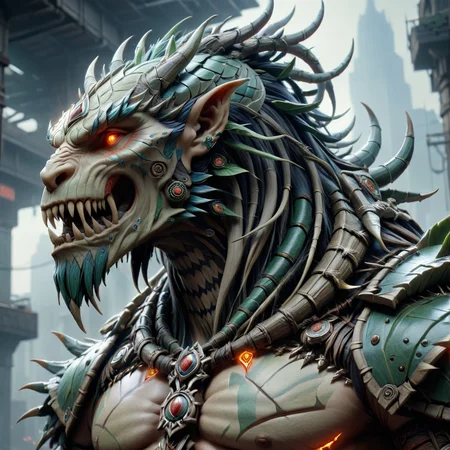 druidic cyberpunk terrorcore beast,