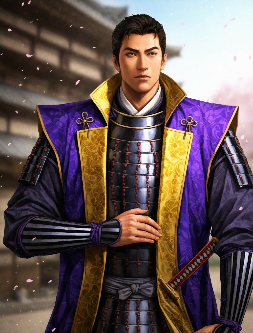 <lora:nobuyabo-style_XL_illustrious-noob_v1:1>nobuyabo style, 1boy, japanese armor,, best quality, masterpiece, high quality,newest, absurdres, highres,incredibly absurdres ,<lora:NoobV065sHyperDmd:1>