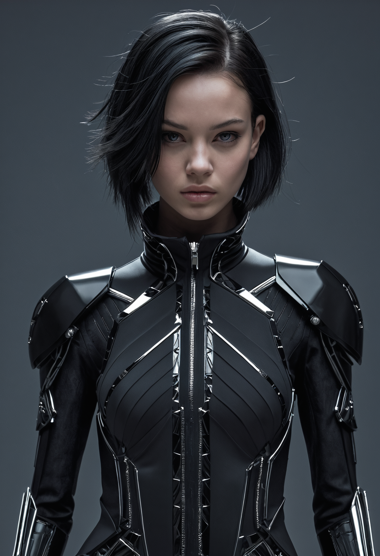 Techwear fashion Charlie Bowater princess,a young woman,1girl,<lora:Alexander McQueen-art deco:1>,Alexander McQueen art deco, . Futuristic, cyberpunk, urban, tactical, sleek, dark, highly detailed
